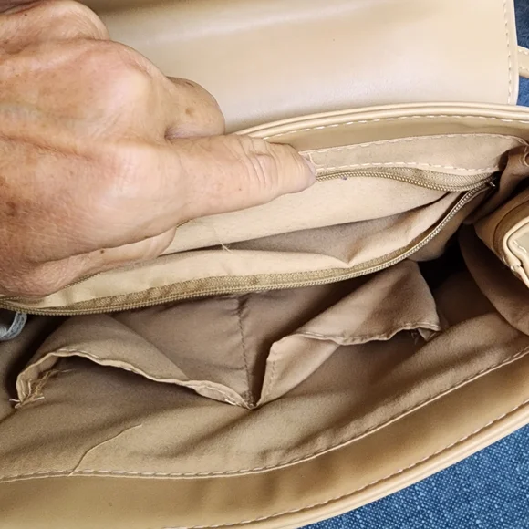 H by Halston Tan Handbag Satchel - Picture 4 of 11